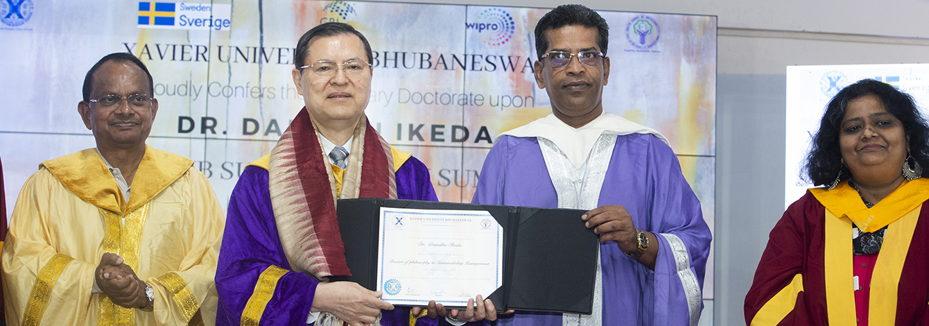 Xavier University Bhubaneswar Confers Honorary Doctorate in Sustainability Management upon President Ikeda