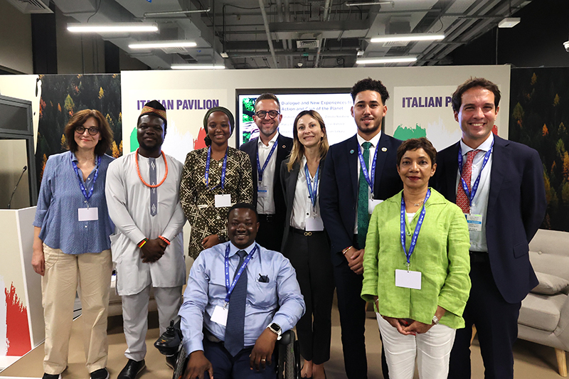Ms. Stella Bianchi, SGI Italy (first from left), at a side event at COP28, Dubai, UAE